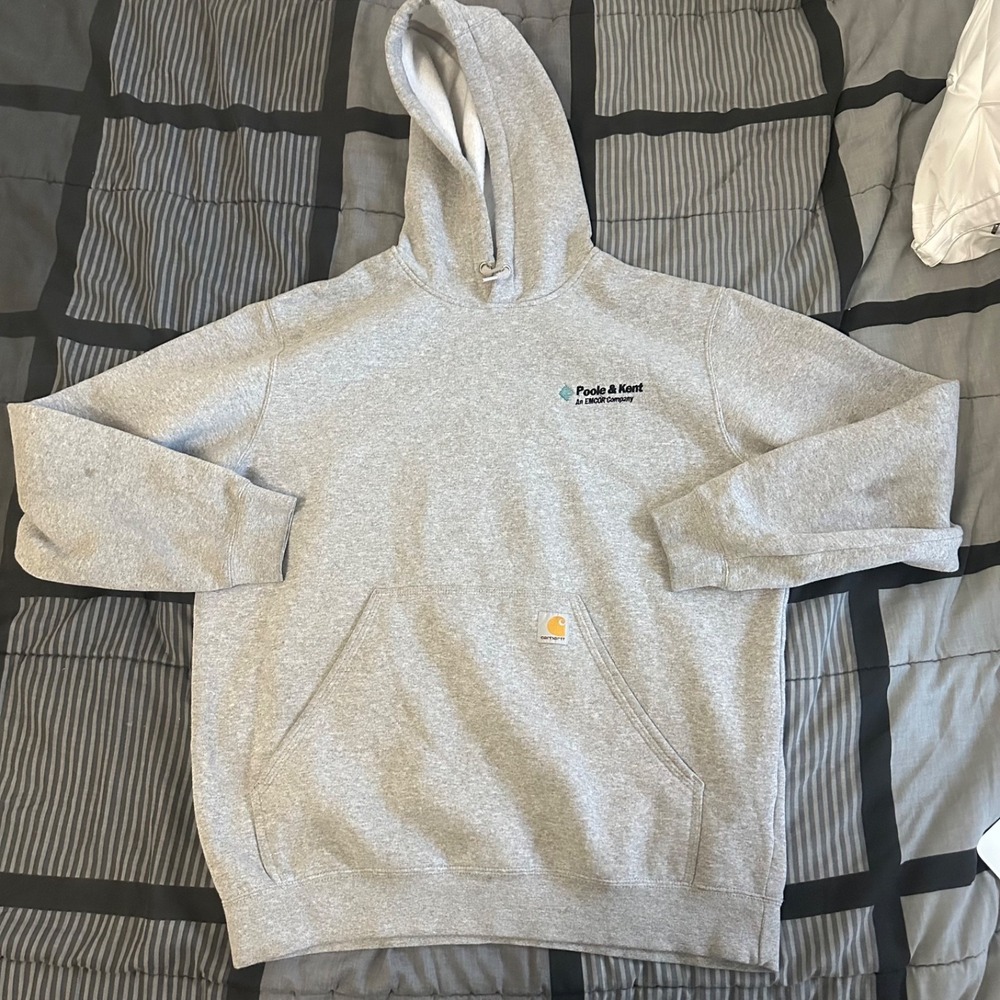 Carhartt Men's Loose Fit Gray Hooded Sweatshirt Size- Large‎ Hoodie Pullover